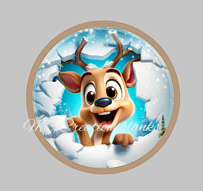 Reindeer clear acrylic blank for badge reel with matching vinyl decal, acrylic blank, decal, vinyl decal, Reindeer decal, acrylic, Santa Reindeer acrylic blank