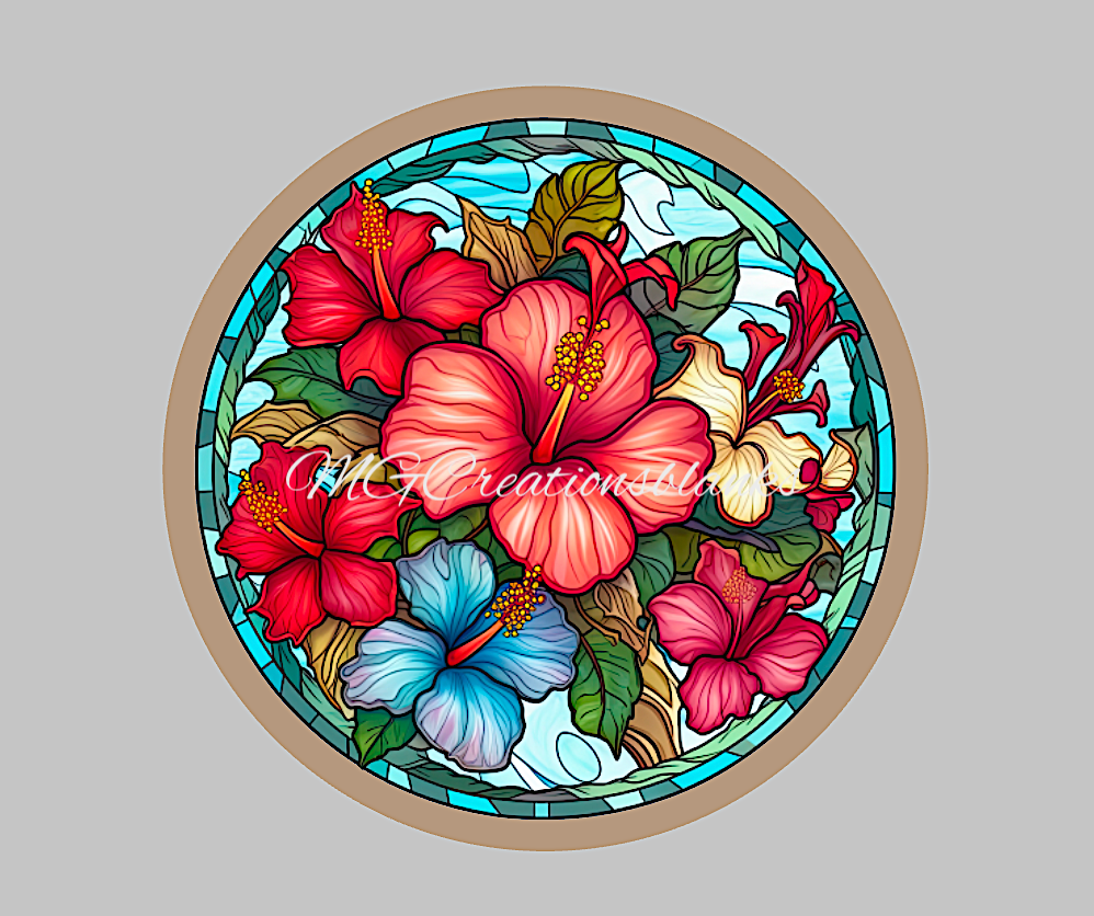 Hibiscus flower acrylic blanks for badge reels & vinyl decal, acrylic blank, decal, vinyl decal, Ocean clear cast acrylic,  Beach badge reel