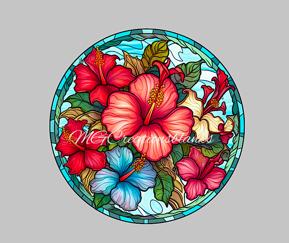 Hibiscus flower acrylic blanks for badge reels & vinyl decal, acrylic blank, decal, vinyl decal, Ocean clear cast acrylic,  Beach badge reel