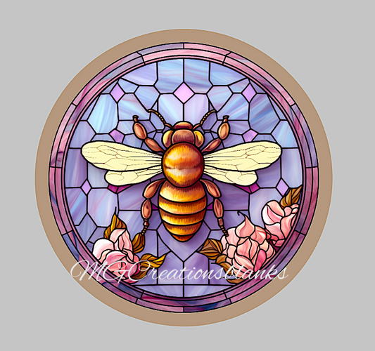 Bee stained glass decal and acrylic blank set for badge reels, vinyl decal, acrylic blank, decal, vinyl decal, cast acrylic, badge reel, Stained glass bee badge reel