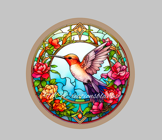 Bird stained glass decal and acrylic blank set for badge reels, vinyl decal, acrylic blank, decal, vinyl decal, cast acrylic, badge reel, Stained glass bird badge reel