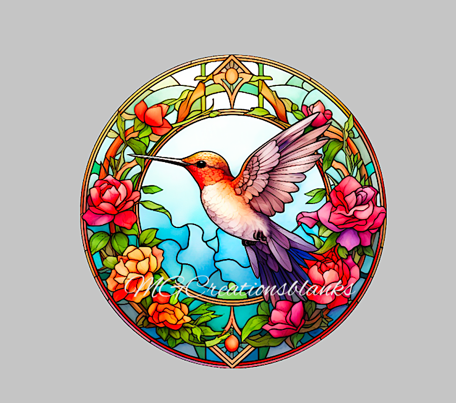 Bird stained glass decal and acrylic blank set for badge reels, vinyl decal, acrylic blank, decal, vinyl decal, cast acrylic, badge reel, Stained glass bird badge reel