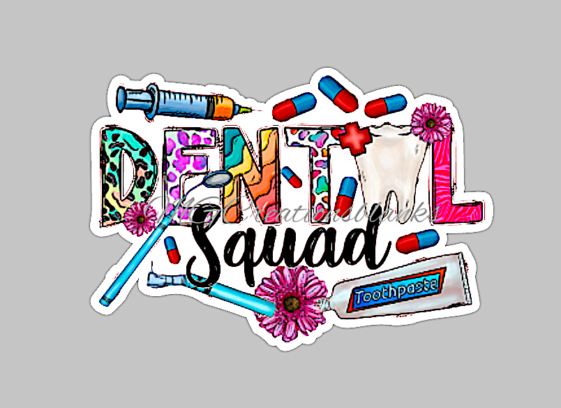 Dental squad acrylic blanks for badge reels & vinyl decal, acrylic blank, decal, vinyl decal, cast acrylic, Dental badge reel, Dental