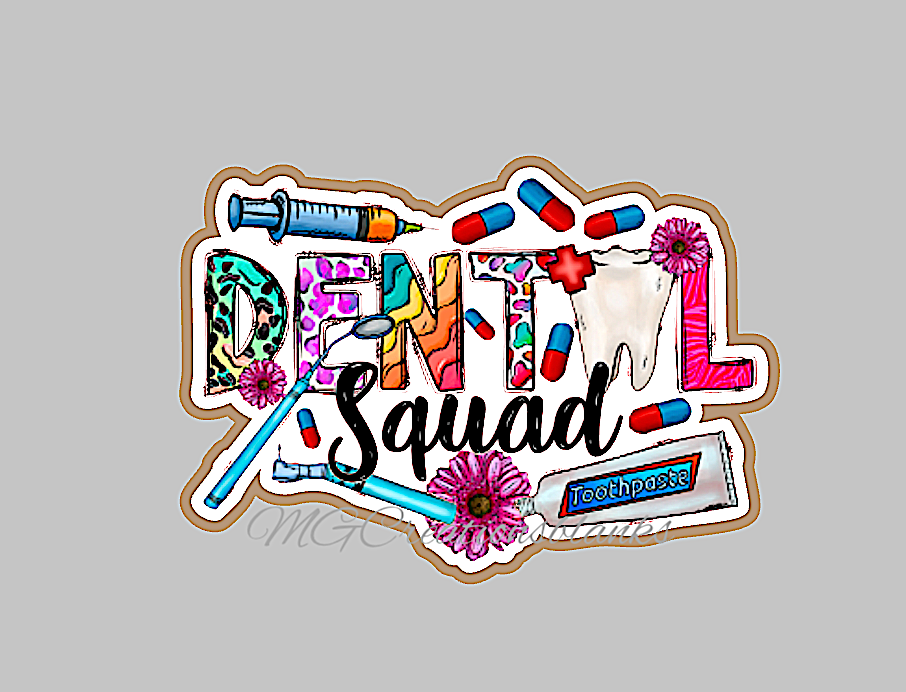 Dental squad acrylic blanks for badge reels & vinyl decal, acrylic blank, decal, vinyl decal, cast acrylic, Dental badge reel, Dental
