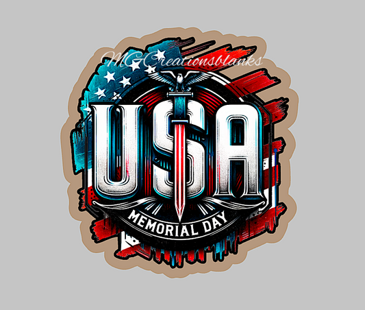 USA Memorial Day clear acrylic blanks for badge reels with matching vinyl decal, acrylic blank, decal, Independence Day vinyl decal, Independence day acrylic, 4th of july blanks, patriotic blanks