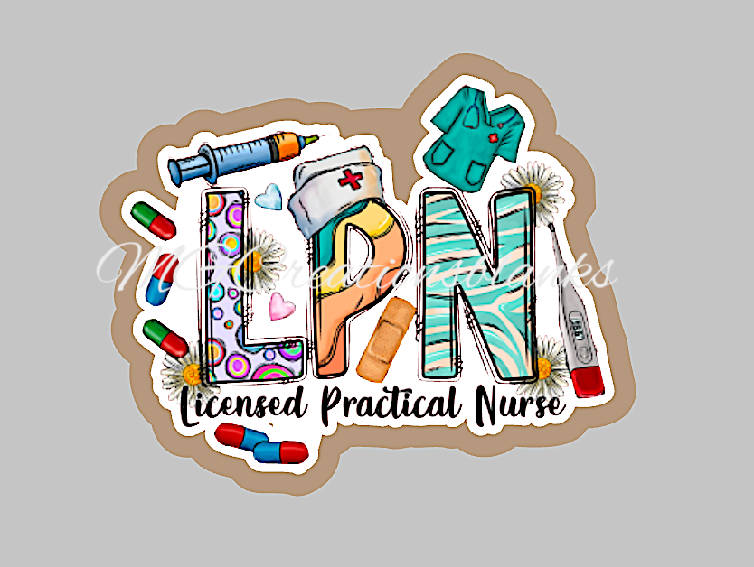 Licensed practical nurse acrylic blanks for badge reels & vinyl decal, acrylic blank, decal, vinyl decal, cast acrylic, Licensed nurse