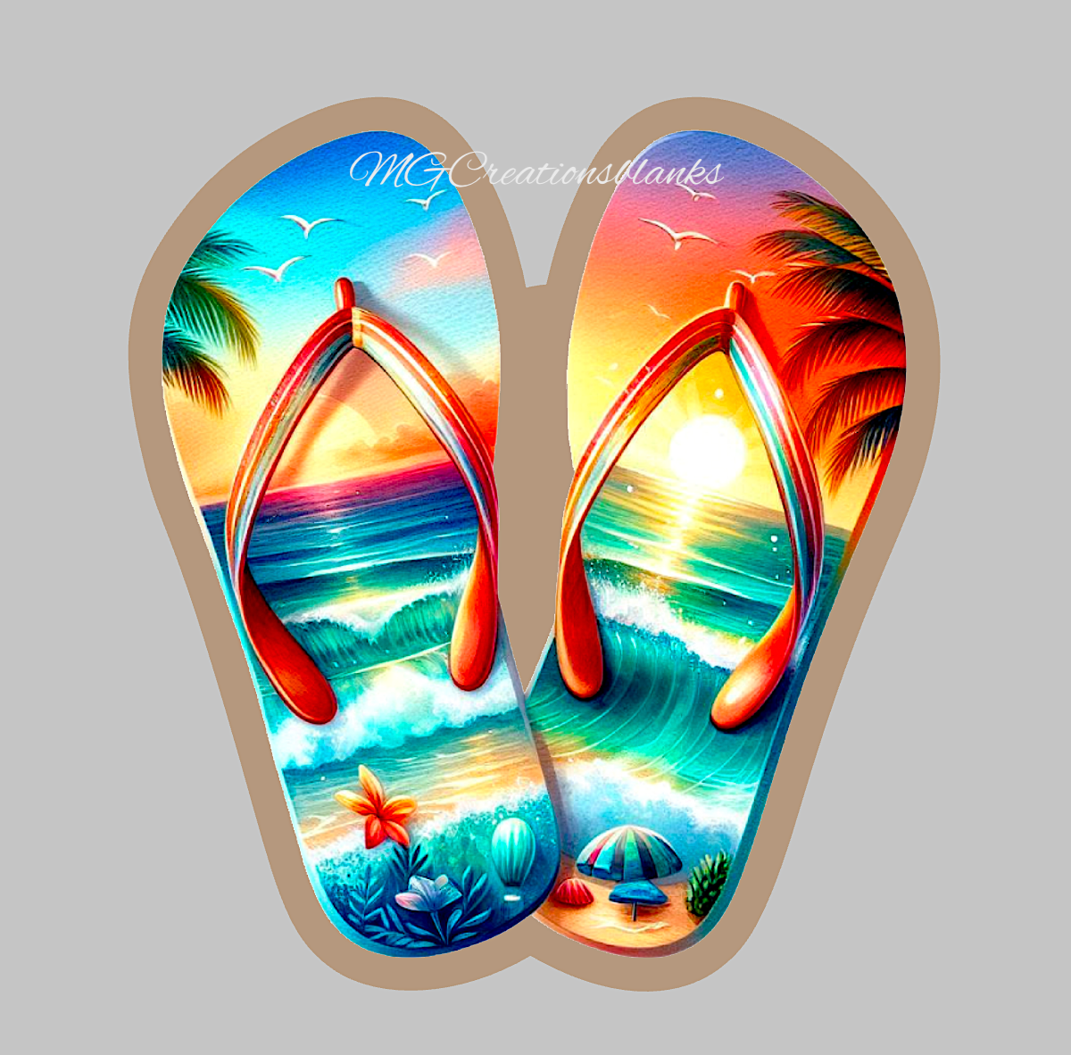 Beach sandals acrylic blanks for badge reels & vinyl decal, beach acrylic blank, beach sandals vinyl decal, sandals clear cast acrylic, Beach badge reel