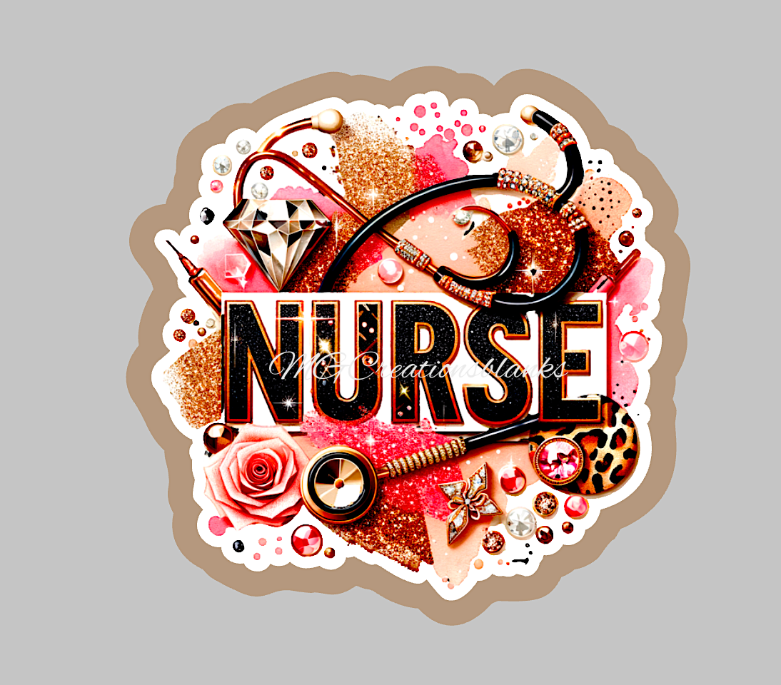 Nurse acrylic blank for badge reels & vinyl decal, nurse acrylic blank, RN vinyl decal, cast acrylic, reel, nurse badge reel, RN