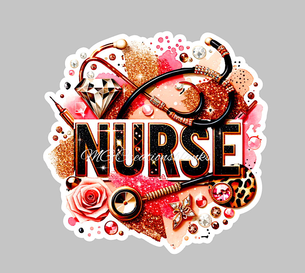 Nurse acrylic blank for badge reels & vinyl decal, nurse acrylic blank, RN vinyl decal, cast acrylic, reel, nurse badge reel, RN