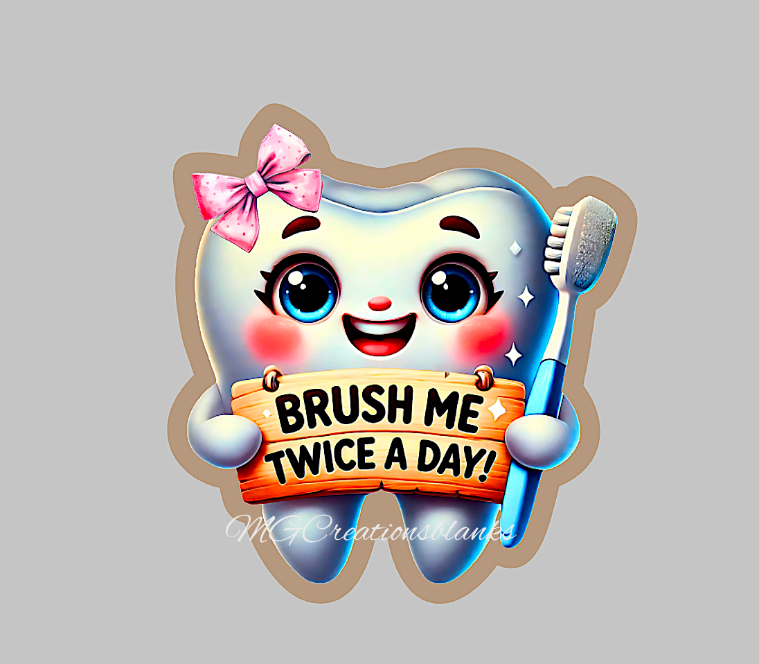 Girl Tooth acrylic blanks for badge reels & vinyl decal, acrylic blank, decal, vinyl decal, cast acrylic, Dental badge reel, Tooth fairy, Tooth