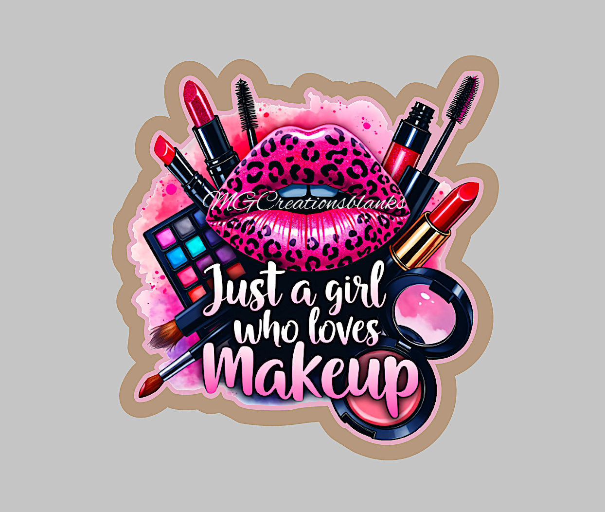 Makeup artist clear acrylic blanks for badge reels with matching vinyl decal, Make-up artist acrylic blank, salon vinyl decal, salon acrylic blanks, Make-up