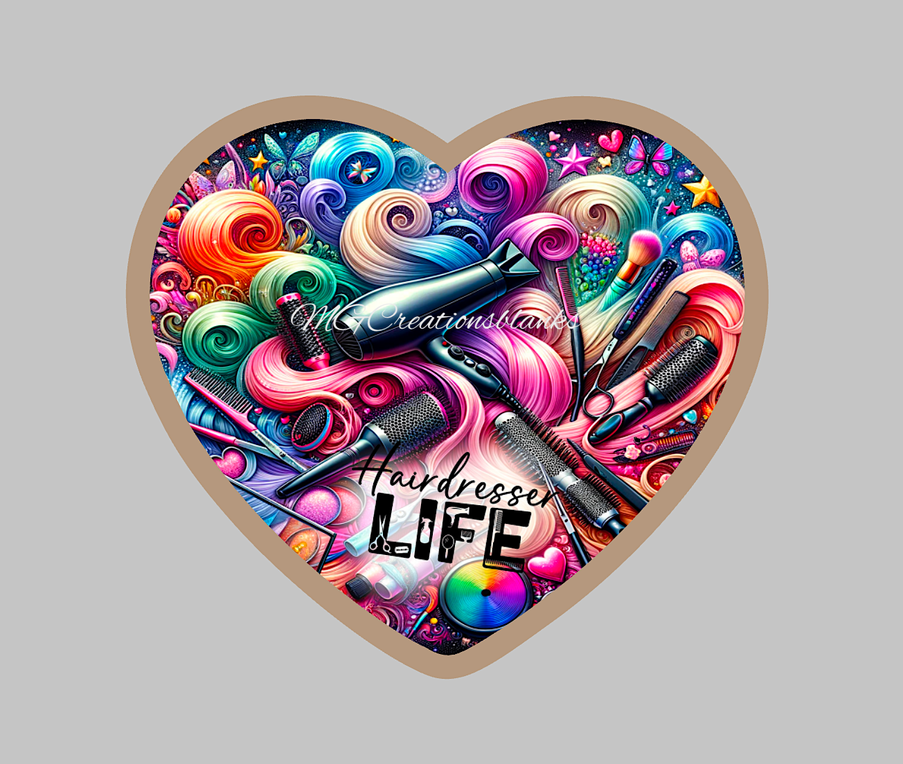 Hairdresser clear acrylic blanks for badge reels with matching vinyl decal, Hair stylist DIY acrylic blank, hairdresser vinyl decal, salon diy acrylic blanks