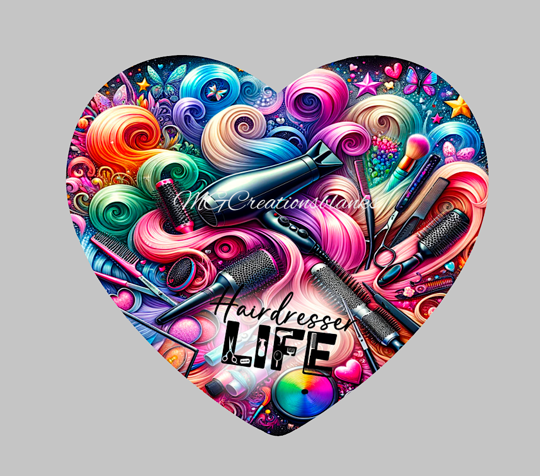 Hairdresser clear acrylic blanks for badge reels with matching vinyl decal, Hair stylist DIY acrylic blank, hairdresser vinyl decal, salon diy acrylic blanks