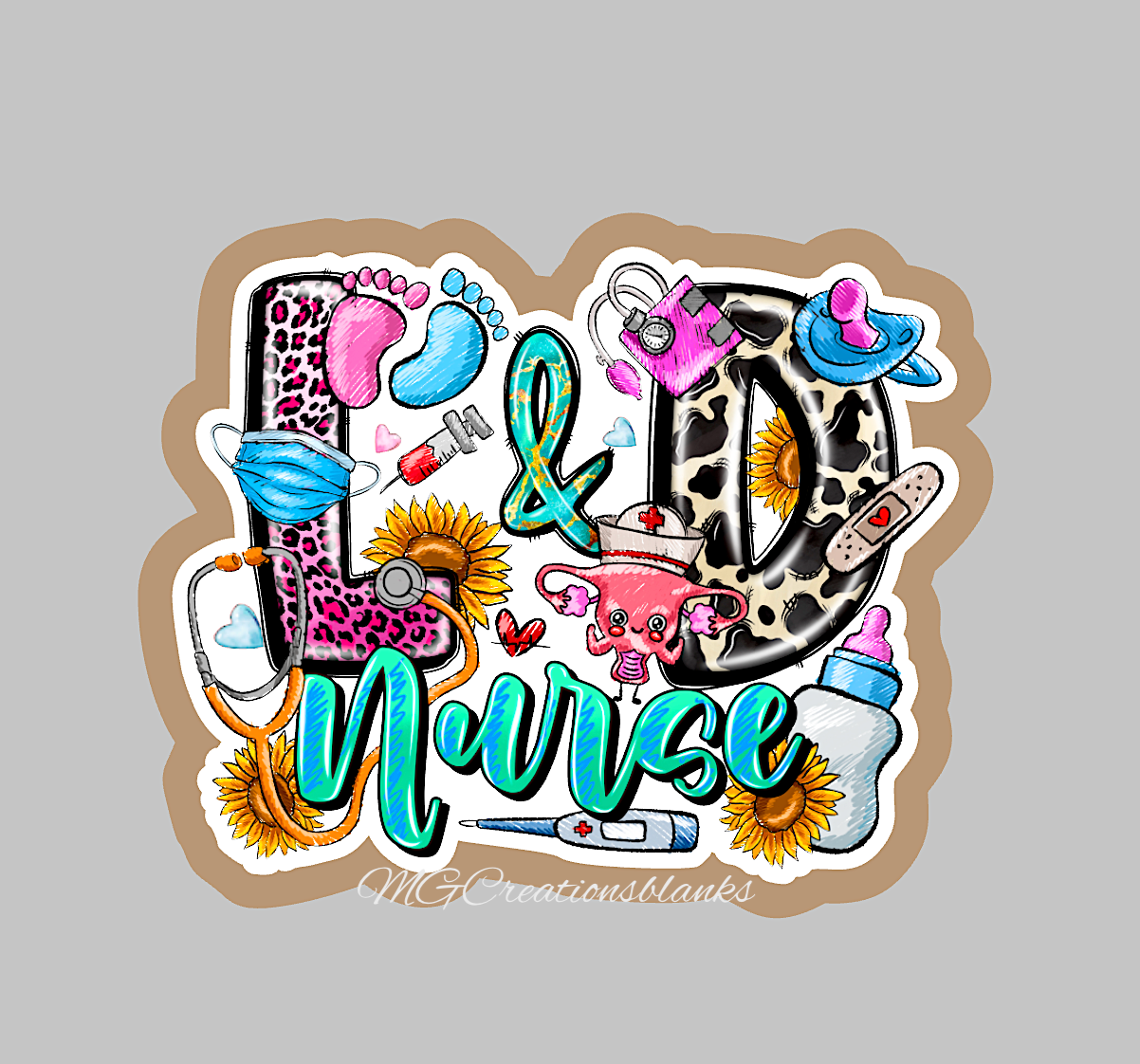 Labor and delivery nurse acrylic blank for badge reels & vinyl decal, L&D clear acrylic blank, L&D vinyl decal, Nurse clear acrylic blank