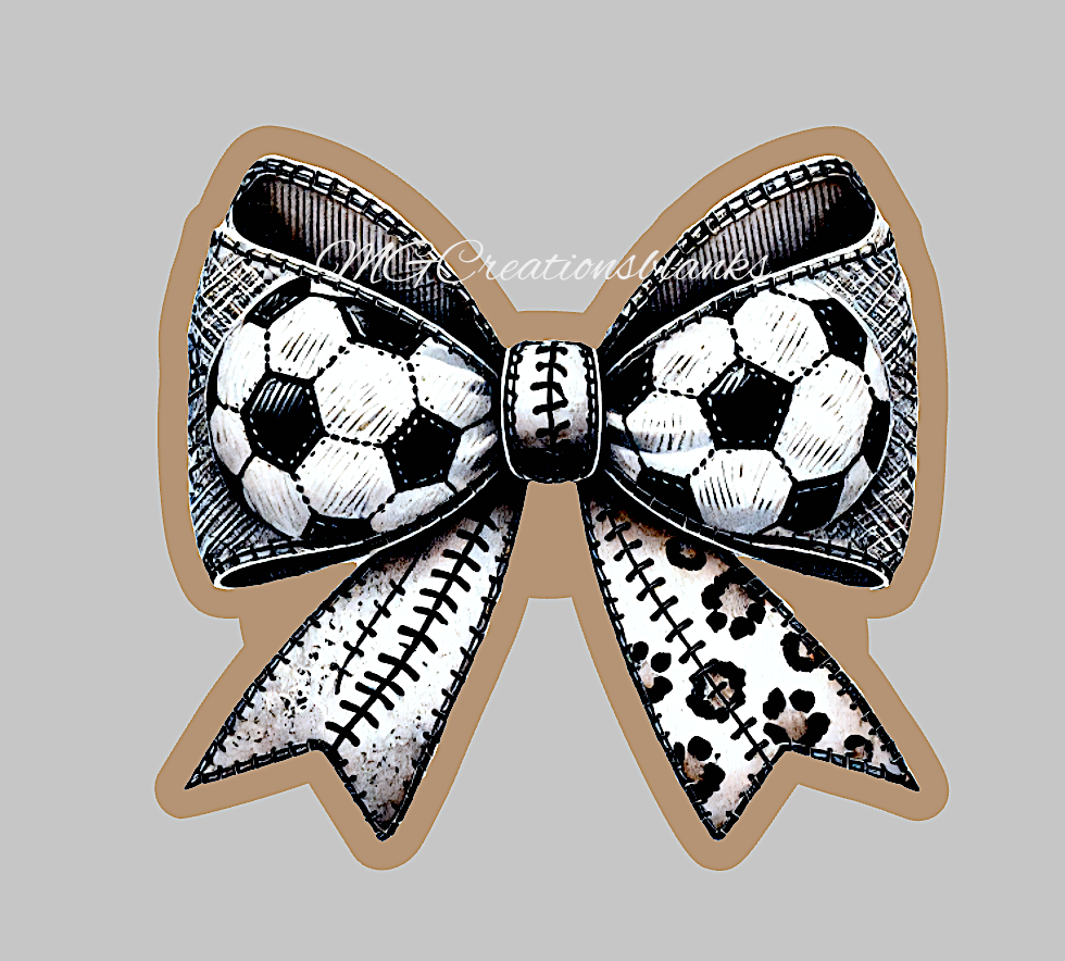 Soccer bow acrylic blanks for badge reels & vinyl decal, soccer acrylic blank, soccer vinyl decal, soccer bow cast acrylic, reel, soccer badge reel