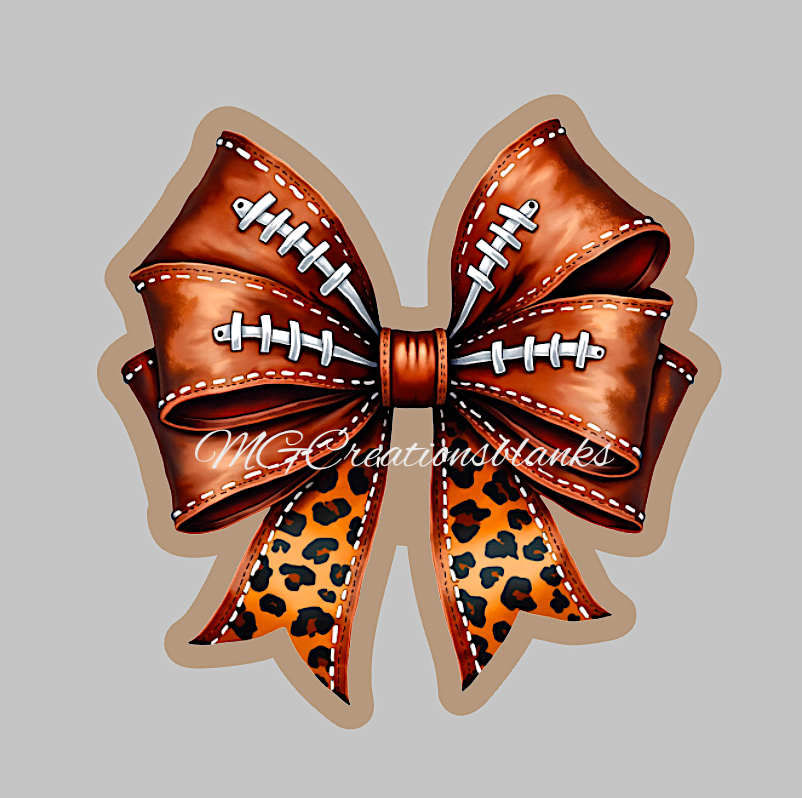 Football bow acrylic blanks for badge reels & vinyl decal, football acrylic blank, football decal, vinyl decal, football bow cast acrylic, reel, football badge reel