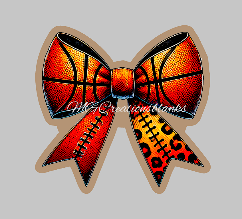 Basketball bow acrylic blanks for badge reels & vinyl decal, Basketball acrylic blank, Basketball vinyl decal, Basketball bow cast acrylic, reel, Basketball badge reel