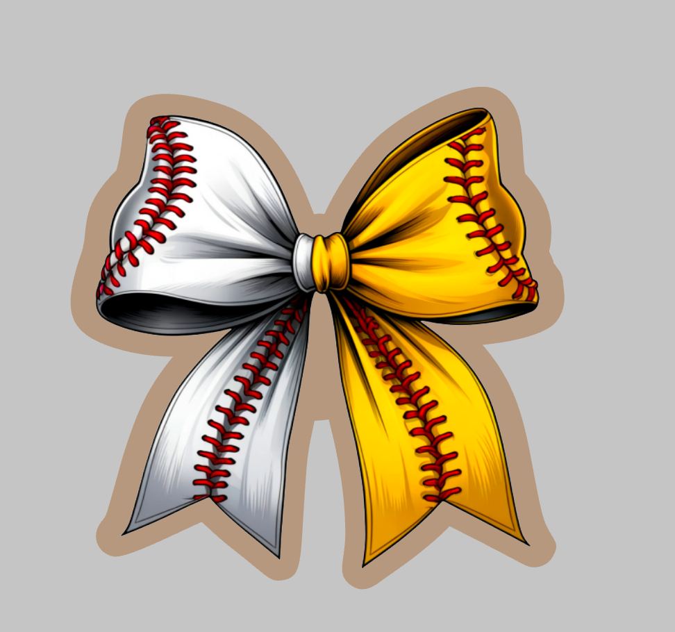 Softball & Baseball bow acrylic blanks for badge reels & vinyl decal, baseball acrylic blank, baseball vinyl decal, Softball bow cast acrylic, softball badge reel
