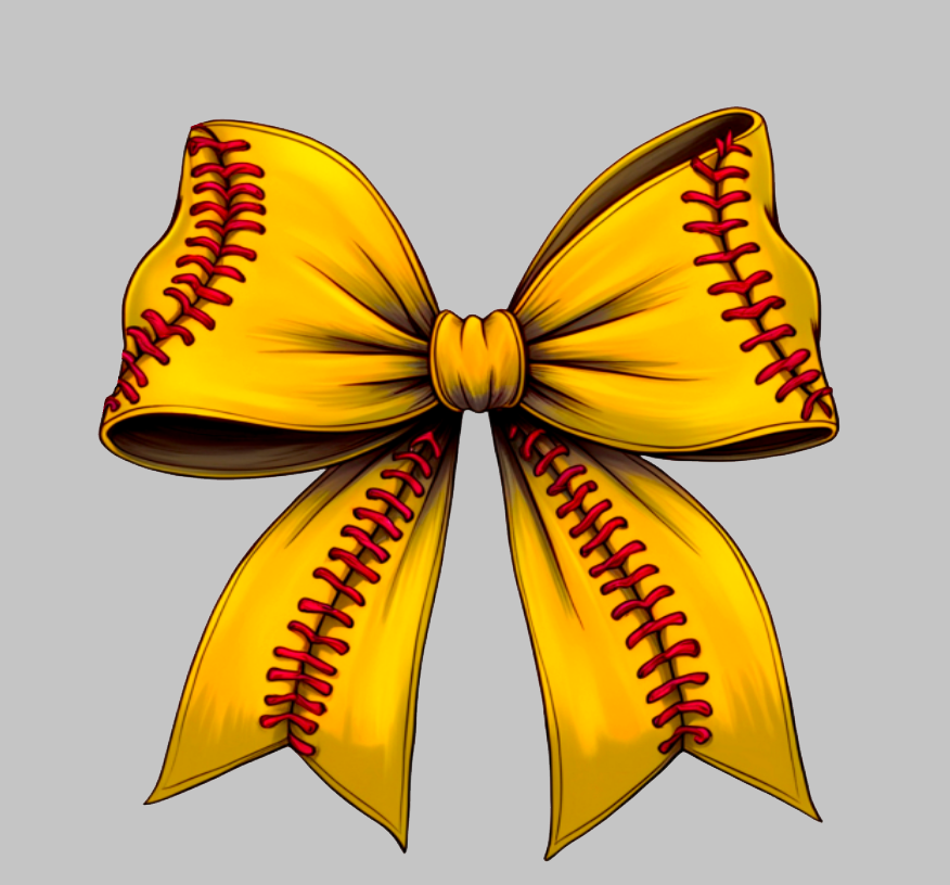 Softball bow acrylic blanks for badge reels & vinyl decal, Softball acrylic blank, Softball vinyl decal, Softball bow cast acrylic, Softball badge reel