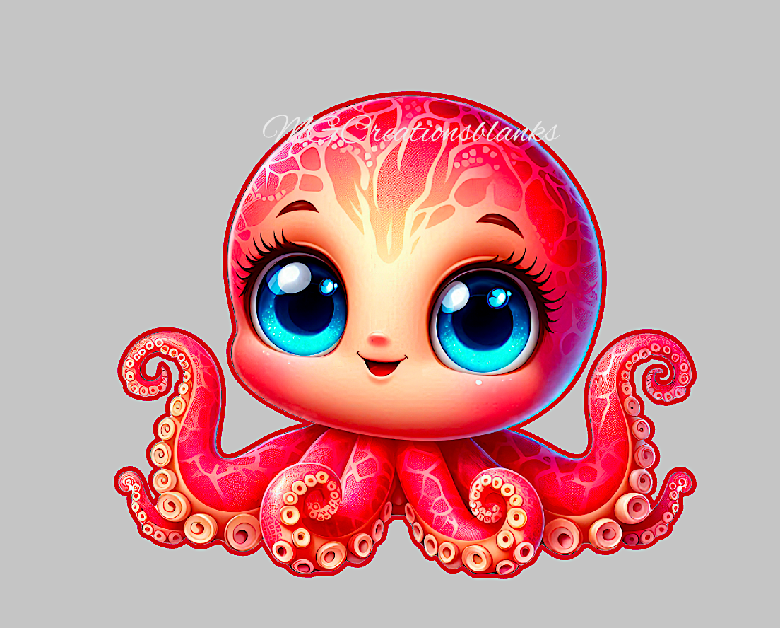 Octopus clear acrylic blanks for badge reels with matching vinyl decal, Octopus craft acrylic blank, Octopus vinyl decal, Octopus decal, acrylic