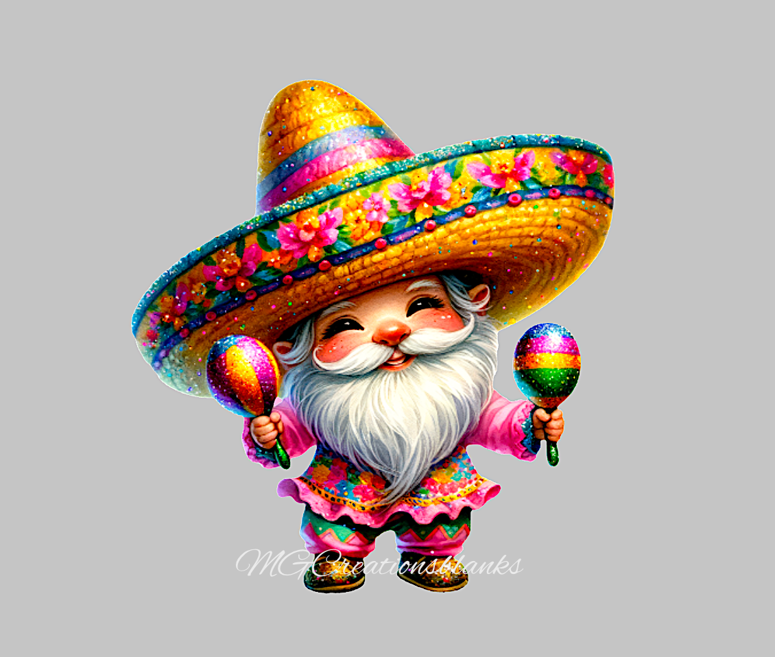 Mexican gnome clear acrylic blanks for badge reels with matching vinyl decal, acrylic blank, Hispanic vinyl decal, 5 de Mayo, Mexican DIY blank, Latin acrylic blank, gnome clear acrylic blank