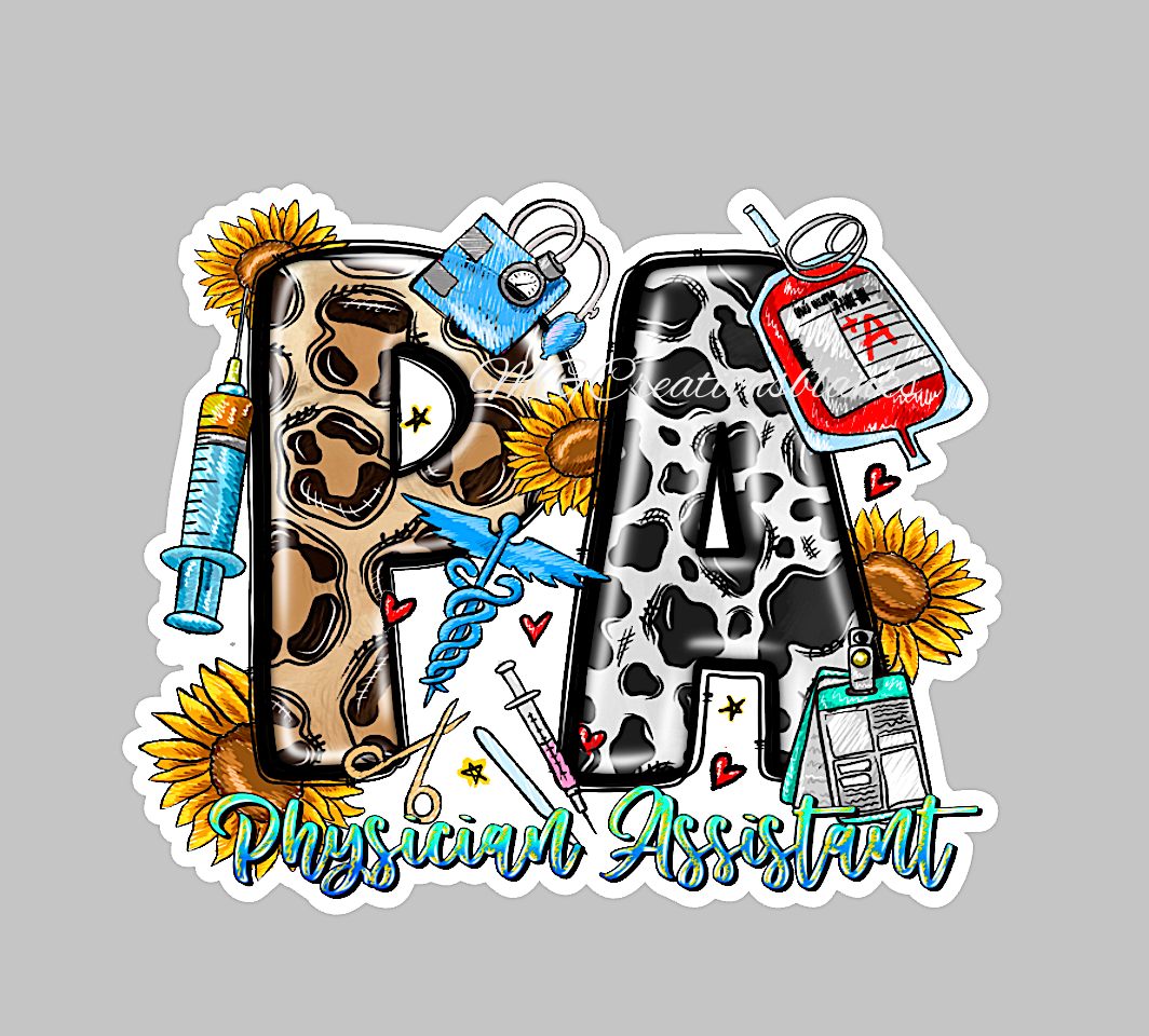 Physician Assistant acrylic blank for badge reels & vinyl decal, medical acrylic blank, PA vinyl decal, cast acrylic, PA badge reel, PA