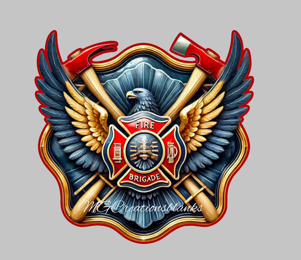 Maltese cross clear acrylic blanks for badge reels with matching vinyl decal, fireman acrylic blanks, firefighter acrylic blank, law enforcement decal, first responder vinyl decal