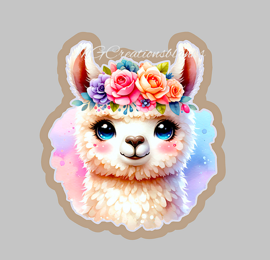 Llama clear acrylic blank for badge reel with matching vinyl decal, Llama acrylic blank, Llama vinyl decal, Llama craft acrylic blank