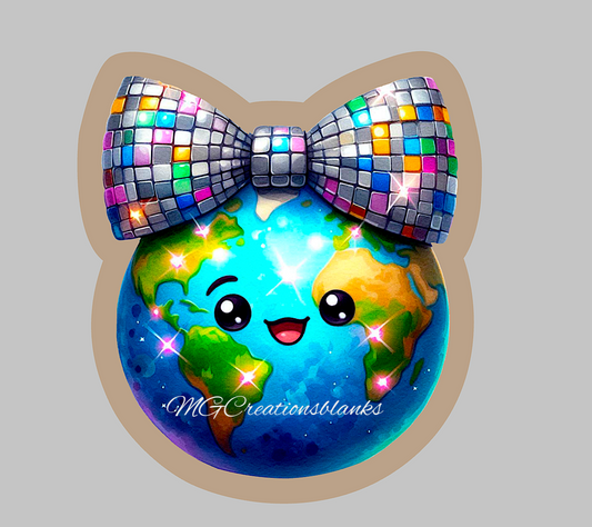 Earth day clear acrylic blanks for badge reels with matching vinyl decal, Earth day acrylic blank, Earth day vinyl decal, Go Earth day it's your day craft blank