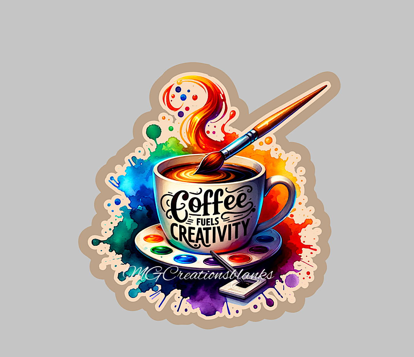 Coffee fuels creativity clear acrylic blank for badge reel, coffee vinyl decal, but first coffee acrylic blank, decal, vinyl decal, coffee cast acrylic, coffee cup badge reel