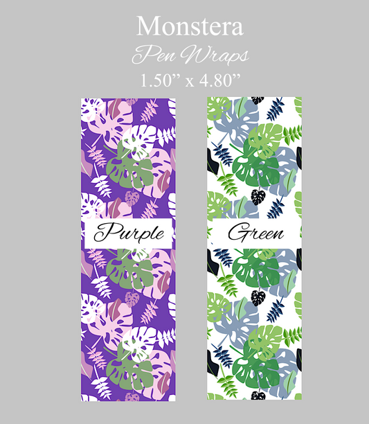Monstera leaf pen wrap vinyl sheet, leaf pen wrap, Monstera leaf pen wrap vinyl print sheet, Monstera leaf pattern vinyl for pens, Monstera leaf pen wrap craft vinyl