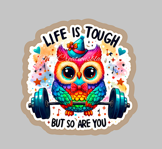 Life is tough clear acrylic blanks & vinyl decal, acrylic blank, decal, vinyl decal, cast acrylic, you are tough badge reel, acrylic blank