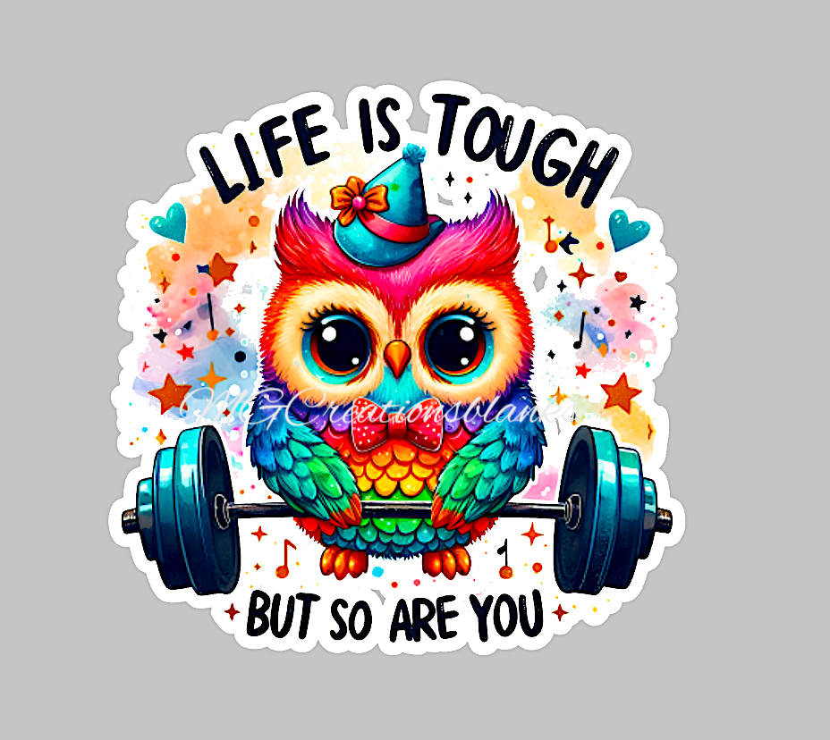 Life is tough clear acrylic blanks & vinyl decal, acrylic blank, decal, vinyl decal, cast acrylic, you are tough badge reel, acrylic blank