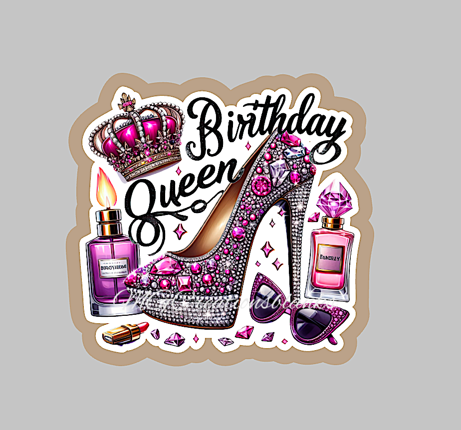Birthday queen acrylic blanks for badge reels & vinyl decal, Birthday queen acrylic blank, decal, birthday vinyl decal, birthday badge reel, badge reel