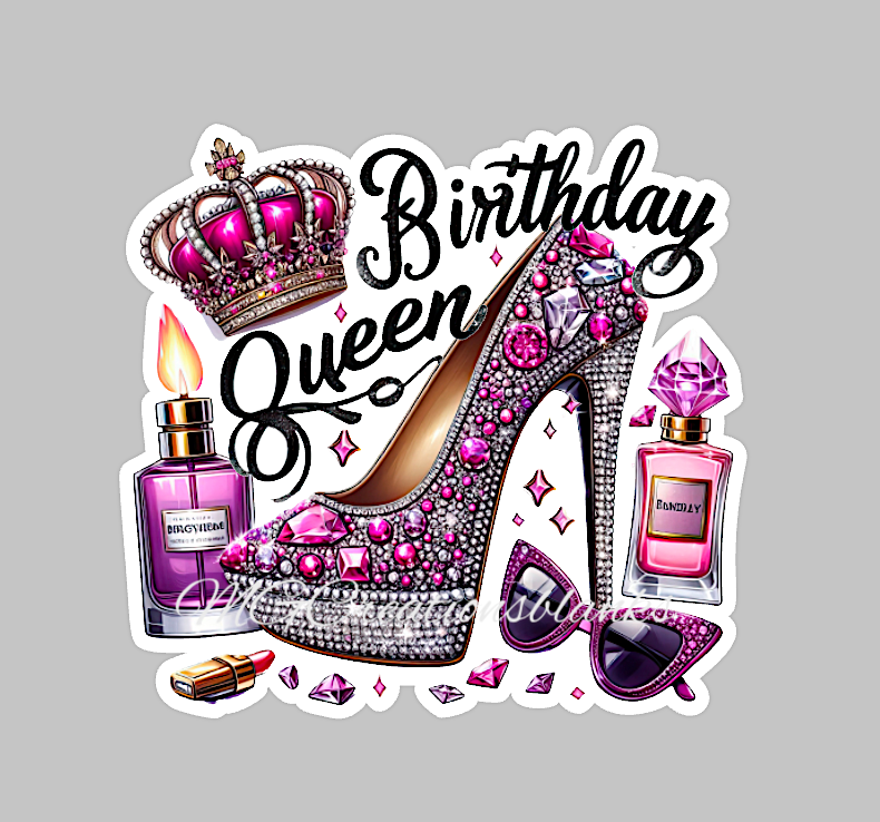 Birthday queen acrylic blanks for badge reels & vinyl decal, Birthday queen acrylic blank, decal, birthday vinyl decal, birthday badge reel, badge reel