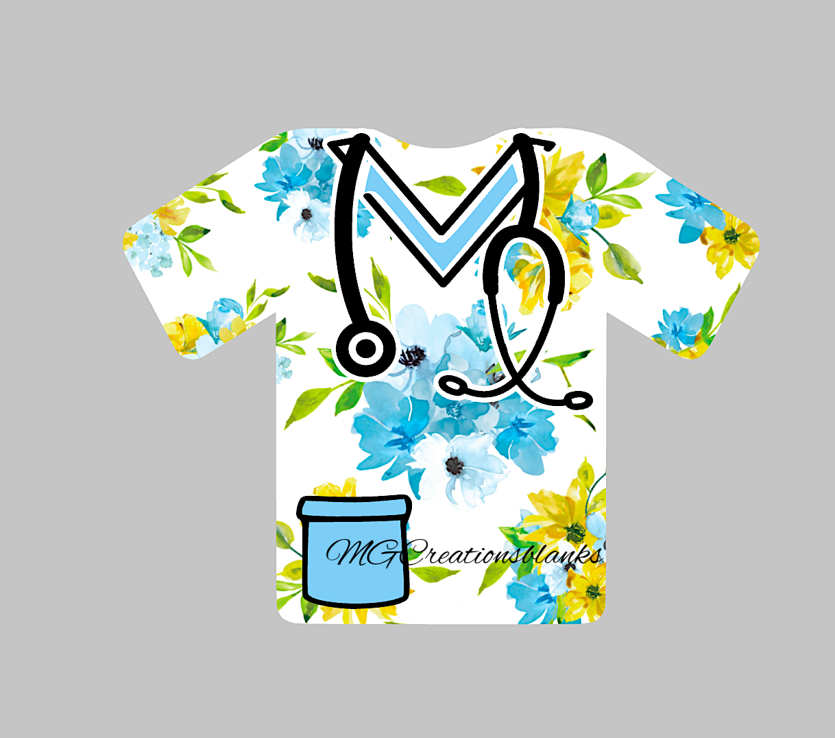 Scrubs acrylic blank for badge reels & vinyl decal, nurse scrubs acrylic blank, RN vinyl decal, cast acrylic, nurse badge reel, scrubs