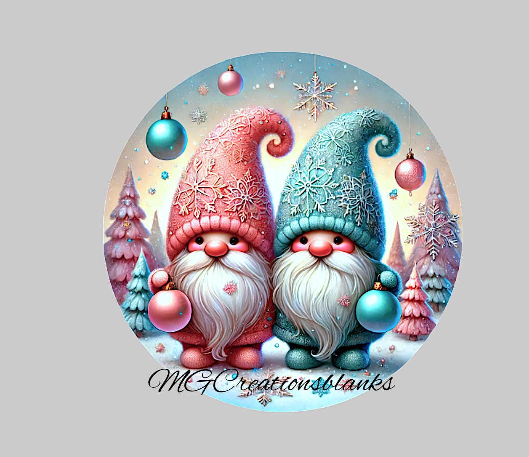 Christmas Gnomes acrylic blank for badge reel with matching vinyl decal, holiday acrylic blank, Christmas gnome vinyl decal, Christmas gnomes decal, Christmas gnome, Merry Christmas