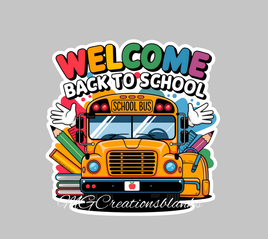 Teacher Back to School clear acrylic blanks for badge reels & vinyl decal, acrylic blank, teacher vinyl decal, back to school cast acrylic, school bus badge reel