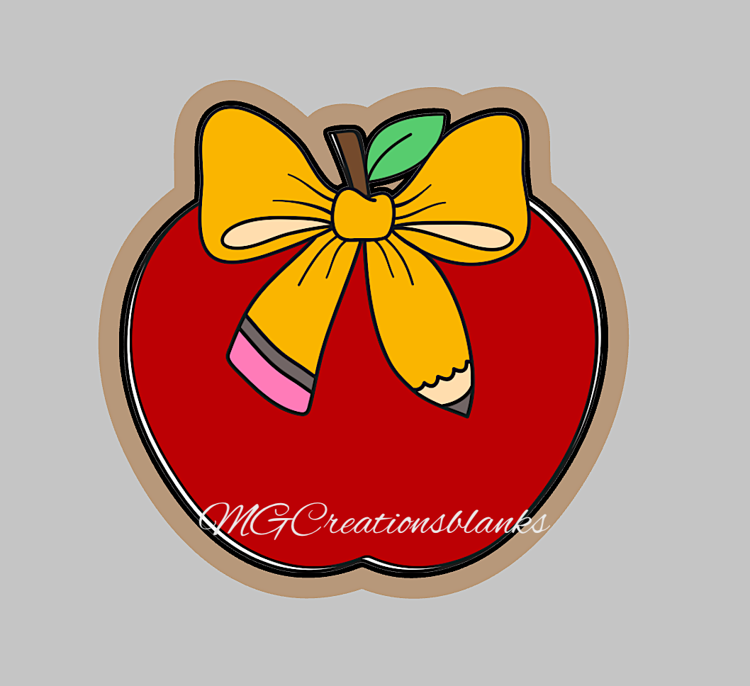 Teacher apple clear acrylic blanks for badge reels & vinyl decal, teacher apple acrylic blank, back to school decal, vinyl decal, cast acrylic, pencil badge reel