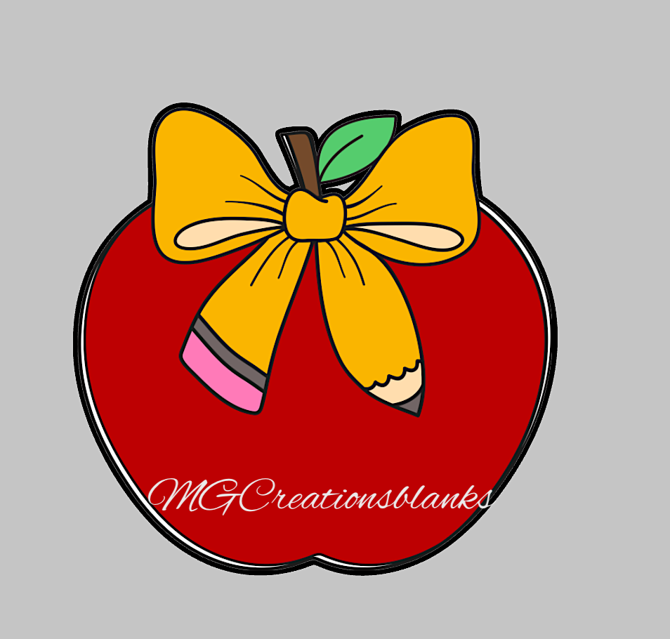 Teacher apple clear acrylic blanks for badge reels & vinyl decal, teacher apple acrylic blank, back to school decal, vinyl decal, cast acrylic, pencil badge reel