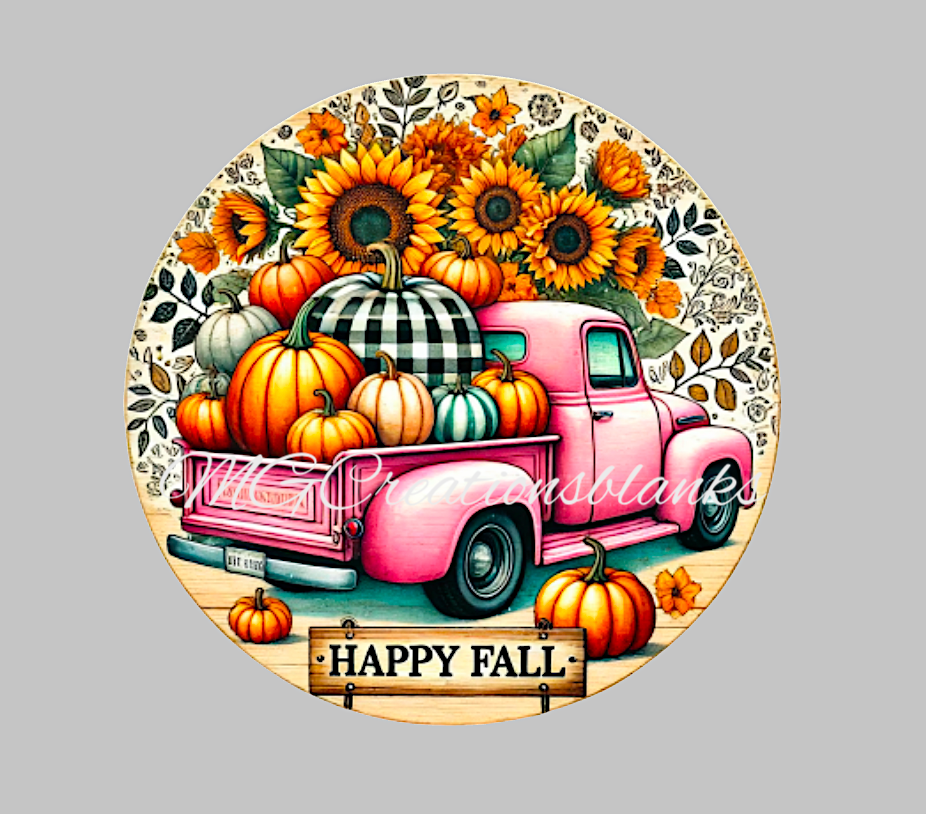 Happy fall clear acrylic blanks for badge reels with matching vinyl decal, acrylic blank, decal, vinyl decal, Pumpkin, Fall acrylic blank