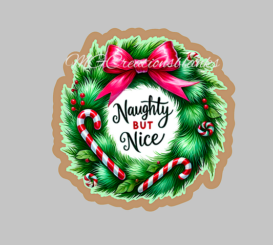 Naughty but nice clear acrylic blank for badge reel with matching vinyl decal, Dear Santa acrylic blank, decal, Naughty or nice vinyl decal, Christmas decal, acrylic, Dear Santa acrylic blank, naughty but nice