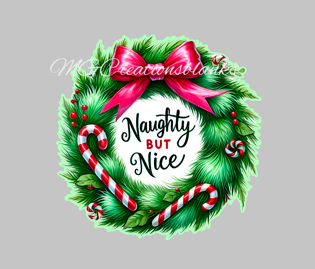 Naughty but nice clear acrylic blank for badge reel with matching vinyl decal, Dear Santa acrylic blank, decal, Naughty or nice vinyl decal, Christmas decal, acrylic, Dear Santa acrylic blank, naughty but nice