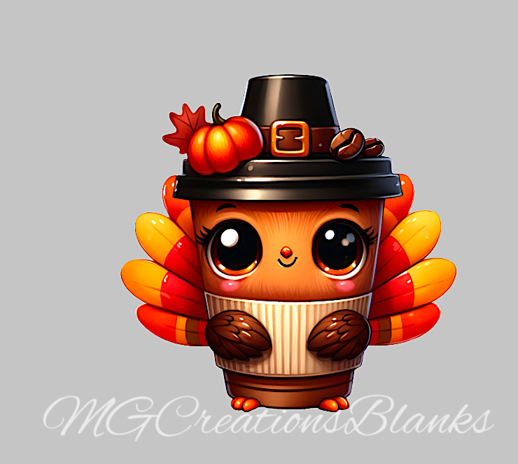 Thanksgiving Turkey drink clear acrylic blanks for badge reels with matching vinyl decal, acrylic blank, decal, vinyl decal, Fall acrylic blank, Happy Thanksgiving