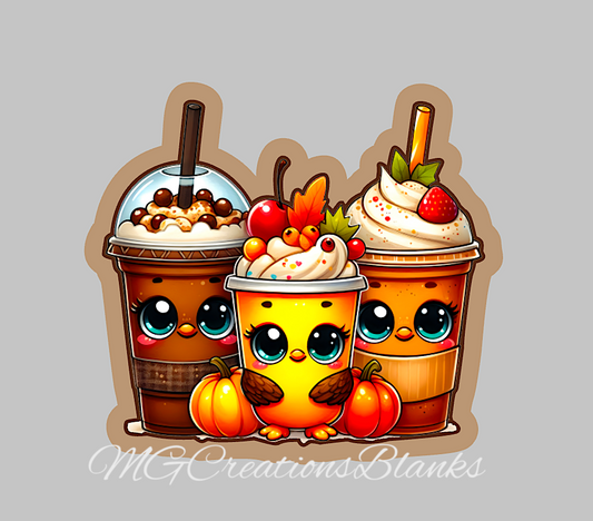 Thanksgiving Turkey drinks clear acrylic blanks for badge reels with matching vinyl decal, turkey acrylic blank, vinyl decal, Fall acrylic blank, Happy Thanksgiving blanks