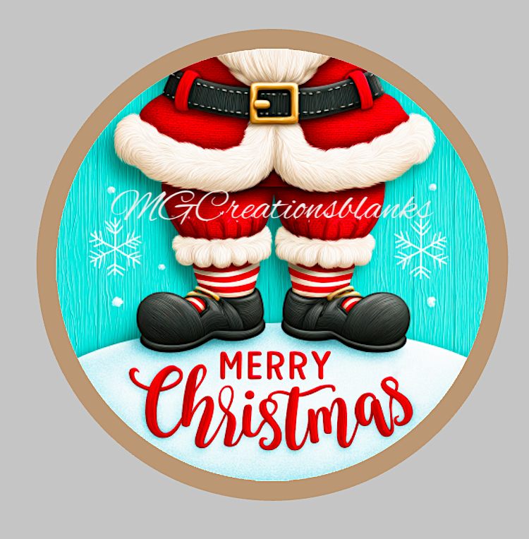 Santa clear acrylic blank for badge reel with matching vinyl decal, santa acrylic blank, Merry Christmas vinyl decal, Santa decal, Merry Christmas acrylic blank