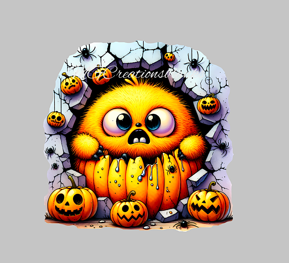 Halloween monster clear acrylic blanks for badge reels with matching vinyl decal, acrylic blank, decal, vinyl decal, Halloween monster acrylic blank, Halloween monster