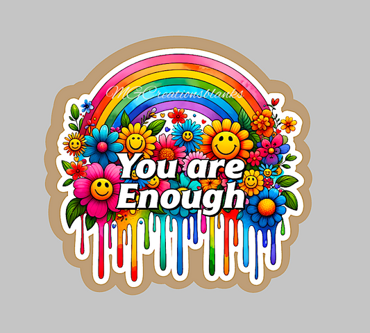You Are Enough acrylic blank for badge reels & vinyl decal, acrylic blank, decal, vinyl decal, cast acrylic, reel, You are enough badge reel