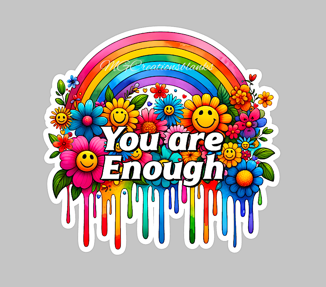 You Are Enough acrylic blank for badge reels & vinyl decal, acrylic blank, decal, vinyl decal, cast acrylic, reel, You are enough badge reel