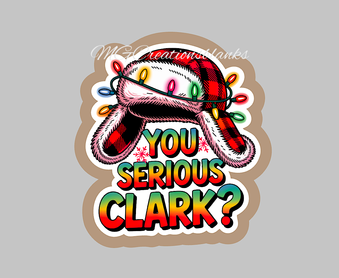 Merry Christmas clear acrylic blank for badge reel with vinyl decal, You serious Clark acrylic blank, Merry Christmas vinyl decal, Merry Christmas acrylic blank